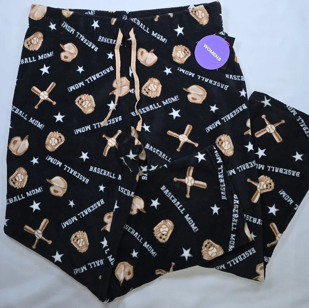 Canyon Creek NWT Womens Size LARGE Baseball Mom Soft Plush Lounge Pants